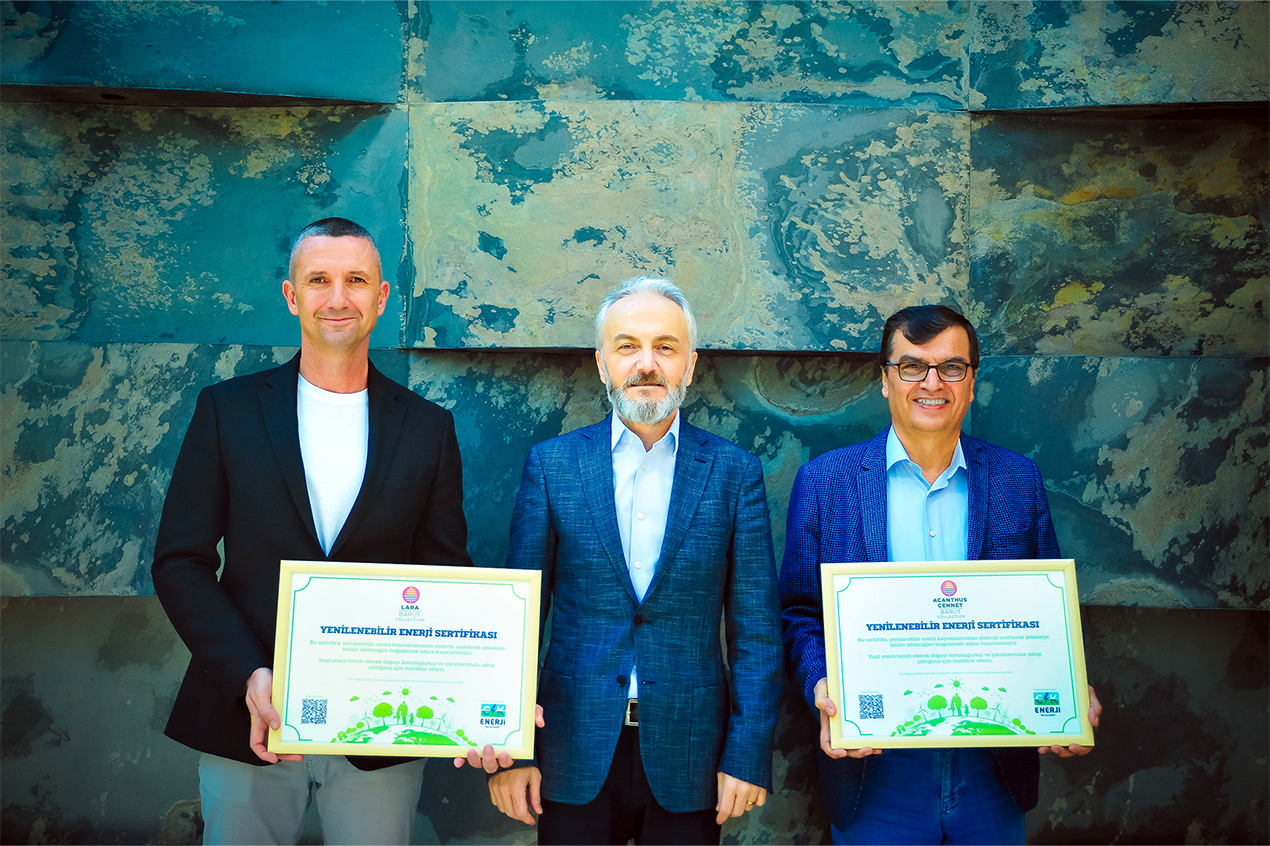 ACANTHUS CENNET BARUT COLLECTION and LARA BARUT COLLECTION BECOME THE FIRST GREEN ENERGY CERTIFIED HOTELS IN THE MEDITERRANEAN REGION